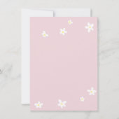 デイジー赤面ピンクオーベビーガールシャワー 招待状 (裏面)