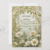 デイジー野モダン花結婚の 招待状 (正面)