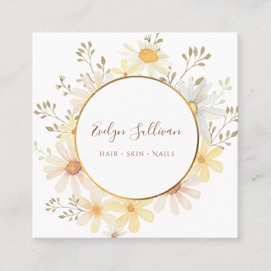 デイジー金ゴールドサークル名刺 スクエア名刺 (正面)