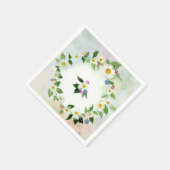 デイジー鎖フローラブライダルシャワー スタンダードカクテルナプキン (角)