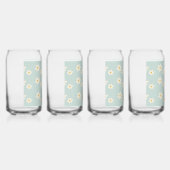 デイジー開花飲み物用品ガラスセット ガラス缶 (右)