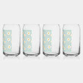 デイジー開花飲み物用品ガラスセット ガラス缶 (左)