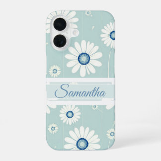 デイジー開花：ミニマル花柄 iPhone 16ケース