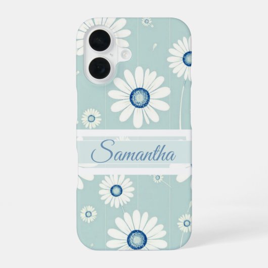 デイジー開花：ミニマル花柄 iPhone 16ケース (裏面)