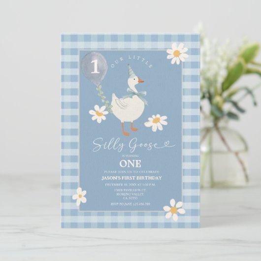 デイジー間抜けリトルグースバルーンボーイ誕生日 招待状 (スタンド正面)