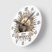 デイジー陰陽 ラウンド壁時計 (傾斜)