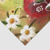 デイジー馬レッドホワイトグリーンフローラデコパージュ 薄葉紙 (詳細)