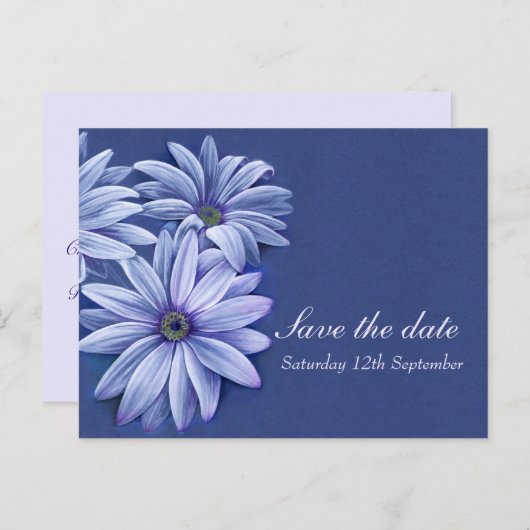 デイジー骨精肉結婚式は日付カードを保存 案内ポストカード (正面/裏面)