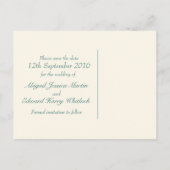 デイジー骨精肉結婚式は日付カードを保存 案内ポストカード (裏面)