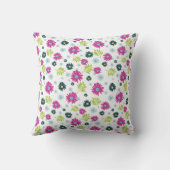 デイジー魅力的花ピンクブルーデザイン模様 クッション (裏面)