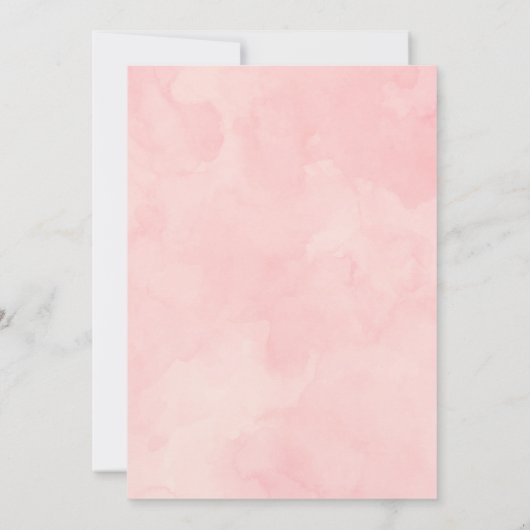 デイジー1歳の誕生日、ピンクデイジーガール1歳の誕生日 招待状 (裏面)