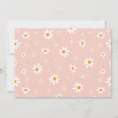 デイジー1歳誕生日ピンク写真 招待状 (裏面)