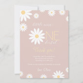 デイジー1歳誕生日感謝カード レトロデイジー 招待状 (正面)