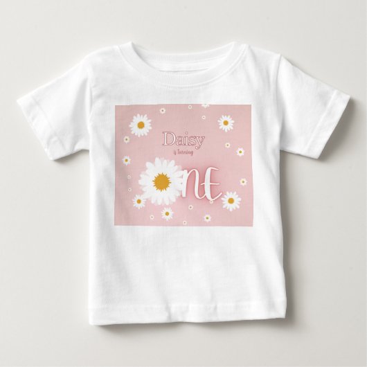 デイジー1歳誕生日 ベビーTシャツ (正面)