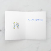 デイジー14番目の誕生日カード カード (内部)