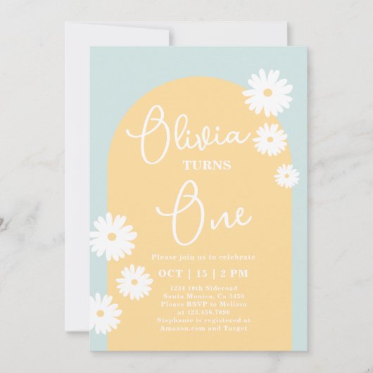 デイジー1stバースデーガール招待状 招待状 (正面)