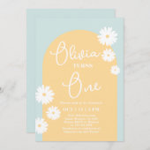 デイジー1stバースデーガール招待状 招待状 (正面/裏面)