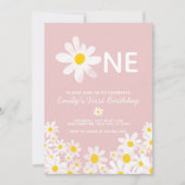 デイジー1stベビーガール誕生日招待状 招待状 (正面)