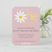 デイジー1st誕生日招待状ラブリーマウヴ 招待状 (スタンド正面)