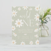デイジー1th誕生日ワイルドワンワイルドフラワー誕生日 招待状 (スタンド正面)