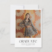 デイジー2フォトミニマル60sレトロ卒業 招待状 (正面)