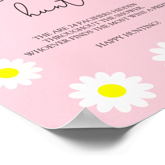 デイジー – おしゃぶり狩りベビーシャワーゲーム ポスター (角)