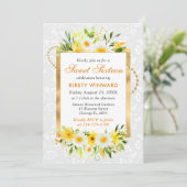 デイジー&イエローサマーフラワーズゴールドフォイルスウィート16 招待状 (スタンド正面)
