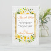 デイジー&イエローサマーフラワーズ金ゴールドキンセアニェラ サンキューカード (スタンド正面)