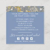 デイジー&イエローローローワンベリーフローラソーシャルメディア スクエア名刺 (裏面)