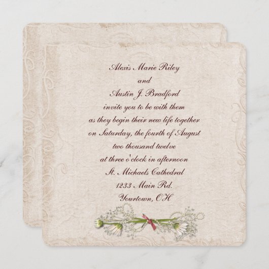 デイジー ウェディング エレガンス 招待状 (正面/裏面)