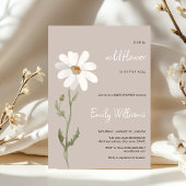 デイジー ウォーターカラー ミニマル ベビーシャワー 招待状