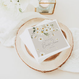 デイジー エレガント ワイルドフラワー モダン ブライダルシャワー スタンダードカクテルナプキン