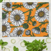 デイジー（オレンジ） キッチンタオル (折り畳み)