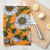 デイジー（オレンジ） キッチンタオル (四つ折り)