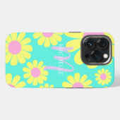 デイジー グリーン アクア iPhoneケース (裏面横)