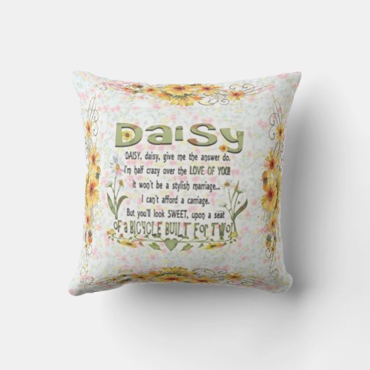 デイジー、デイジーは、あなたの答えが私を与えます クッション (裏面)