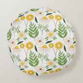 デイジー-デイジー-カラフルデイジーパターン ラウンドクッション (裏面)