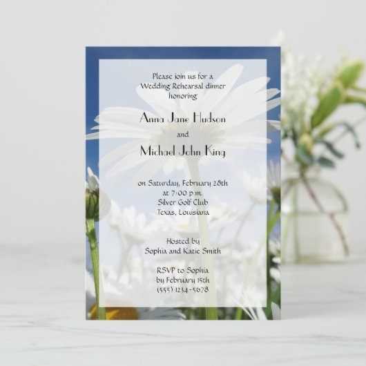 デイジー,デイジー,白い花,リハーサルディナー 招待状 (スタンド正面)