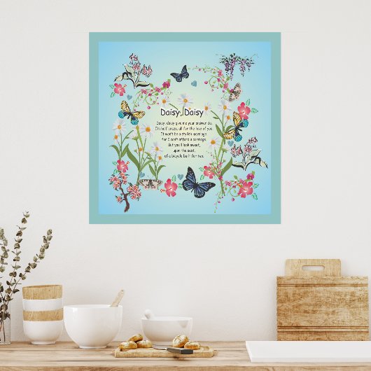 デイジー、デイジー、私与えの答え曲を行う ポスター (キッチン)