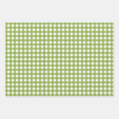 デイジー、ドット、グリーンジンガム包装紙シート ラッピングペーパーシート (正面3)