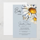 デイジー&バタフライベビーシャワー 招待状 (正面/裏面)