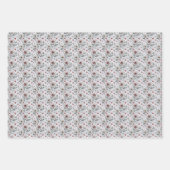 デイジー、バラの切り離し赤いハートが少ない ラッピングペーパーシート (正面)