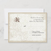 デイジー、パンジーは、蝶- RSVPカードを結婚することnの上がりました 出欠カード (正面)