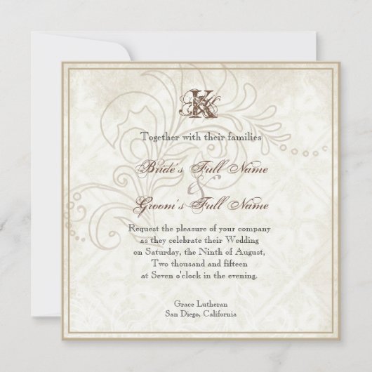 デイジー，パンジー，バラン・バタフライ，結婚式招待状 招待状 (正面)