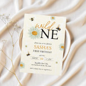 デイジー・ビー・ワイルド・ワン 女の子の1歳の誕生日 招待状