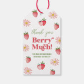 デイジー ピンクとレッド サンキュー ベリー マッチ バースデー ギフトタグ (正面)