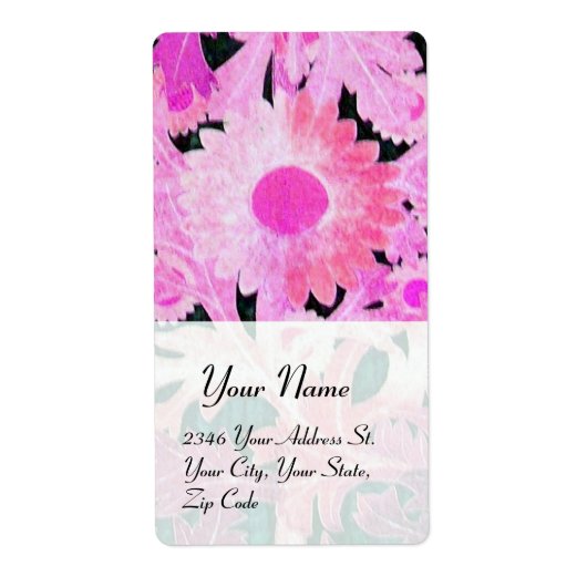 デイジー、ピンクの白い黒 ラベル (正面)