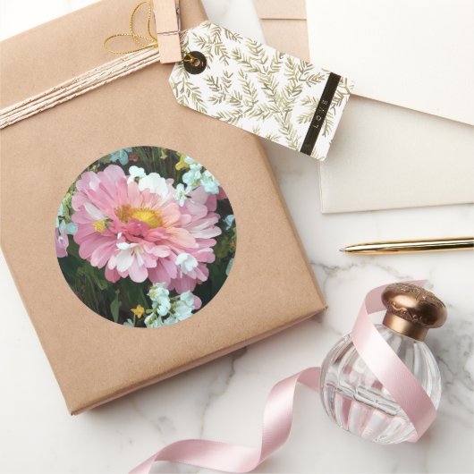 デイジー（ピンク） ラウンドシール (ギフト)