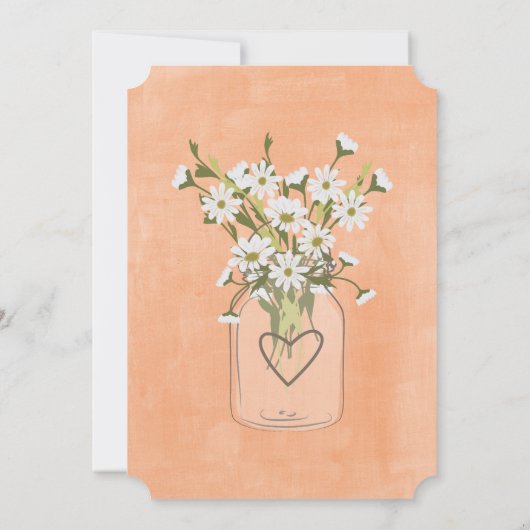 デイジー&ピーチフローラメイソンジャー結婚式招待状 招待状 (裏面)