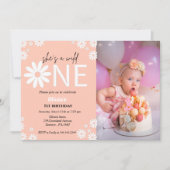 デイジー ファーストバースデーパーティー ボヘミアンワイルドワン 招待状 (正面)